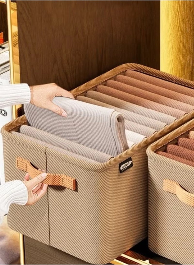 4PCS Foldable Closet Storage Box with Handle, Collapsible Fabric Storage Cubes Organizer, Stackable Storage Bins Closet Organizers For Organizing Clothing, Sheets, Toys, Books - Image 4