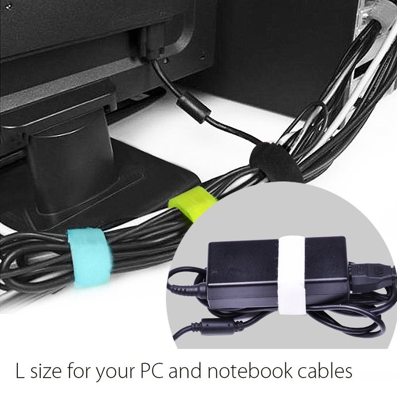 Avantree Pack of 20 Reusable Cord Organizer Keeper Holder, Fastening Cable Ties Straps for Earbud Headphones Phones Electronics Electrical Computer PC Wire Wrap Management, Assorted 3 Size and 5 Color - Image 3