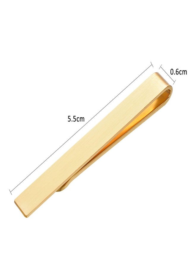 Yoursfs Brushed Tie Clips for Men Skinny Tie Clip Simple Business Gold Color Tie Bar For Father Husband Bridegroom - Image 2