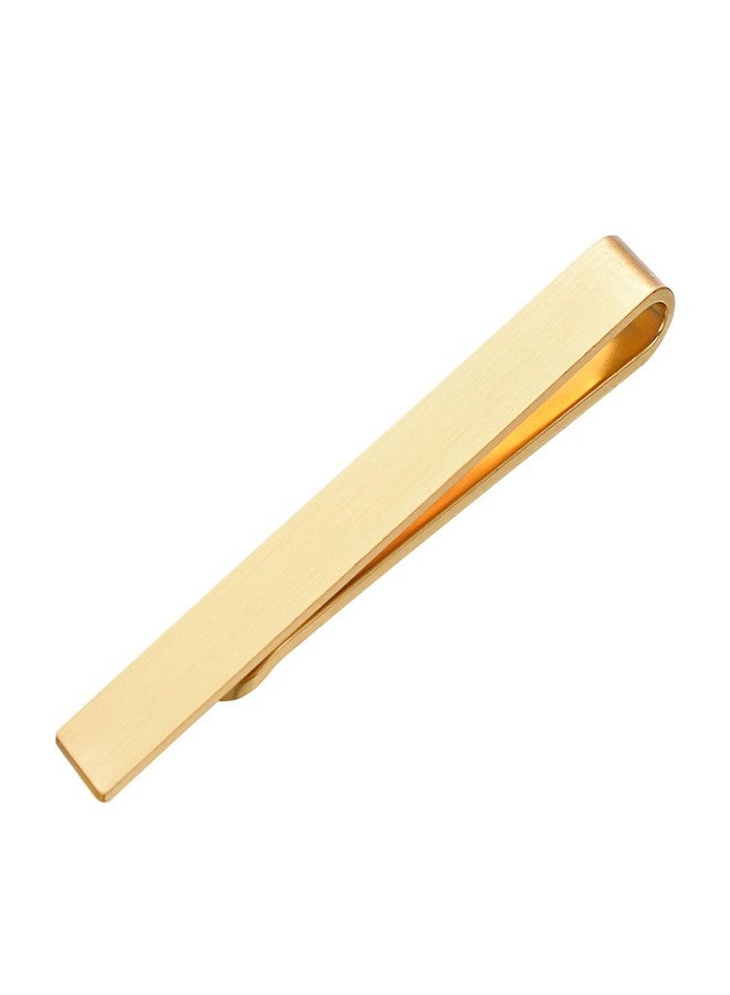 Yoursfs Brushed Tie Clips for Men Skinny Tie Clip Simple Business Gold Color Tie Bar For Father Husband Bridegroom - Image 1