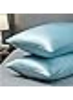 Somerfield Somer Field - Silk Pillowcases For Hair And Skin 2 Pack Standard Size with Envelope Closure (2 Pcs Pillowcases (50 x 75 cm) (Light Blue)  - Image 4