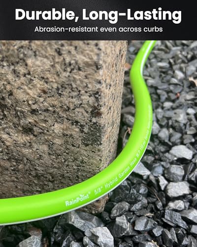 RAINPOINT Garden Hose 50ft - Flexible Heavy Duty Water Hose with Swivel Handle - Lightweight, Hybrid Rubber, 5/8", Male to Female - Image 2
