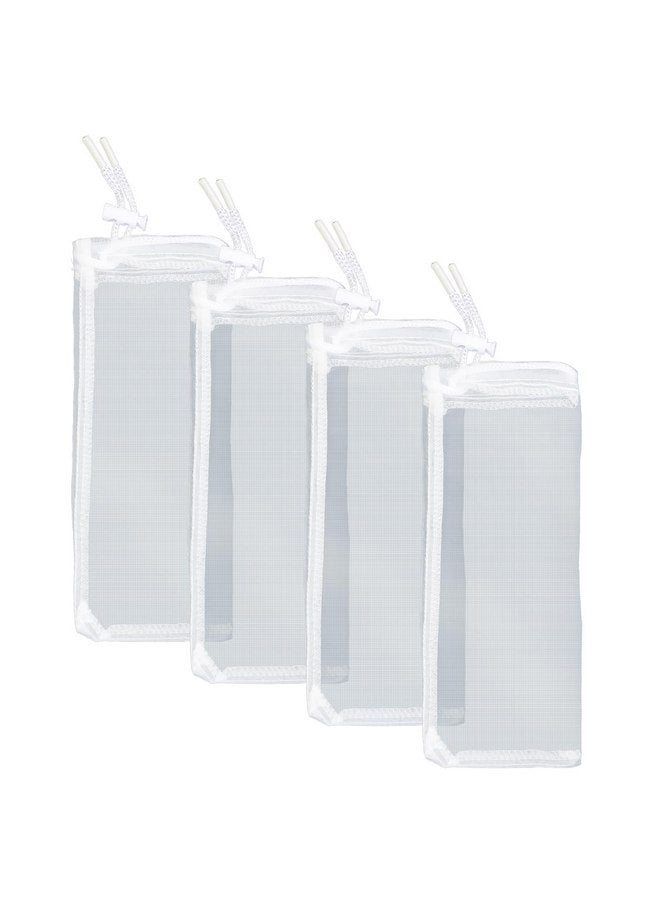 Pawfly Pawfly 4 Pack Aquarium Filter Media Bags, Fish Tank Extra Fine Mesh Bag with Drawstring 150 Micron Aquarium Mesh Bag for Fine Resins, Activated Carbon, Bio Filter Balls, 8" x 3" Ceramic Rings  - Image 1