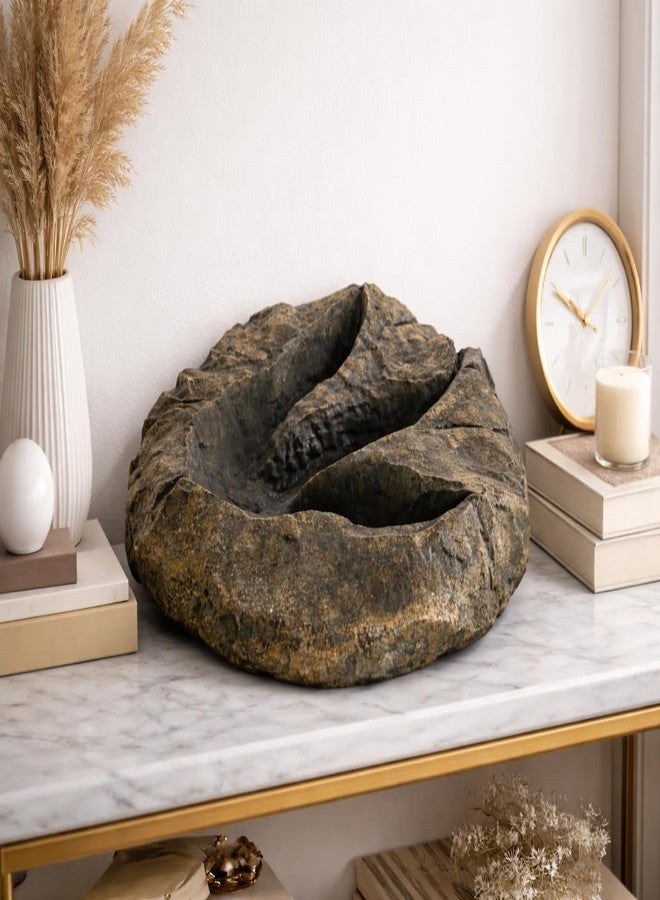 VEOJEIN Jurassic Dinosaur Footprint Fossil Replica – Realistic Resin Track Cast, Prehistoric Fossil Stone Décor Ancient Gift, Catch-All Tray for Keys Coins Jewelry – Home Shelf Decor 10.5" x 9.3" - Image 5