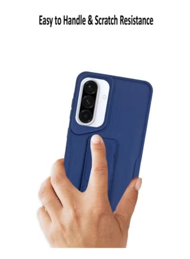 TIGER Samsung Galaxy A36 Case Cover | 3 in 1 Shockproof Back Cover with Magnetic Ring Holder & Kickstand | Anti-Slip Slim Protective Design | Magnetic Car Mount Compatible | Durable Grip-Enhanced Phone Case for Daily Use – Blue - Image 3