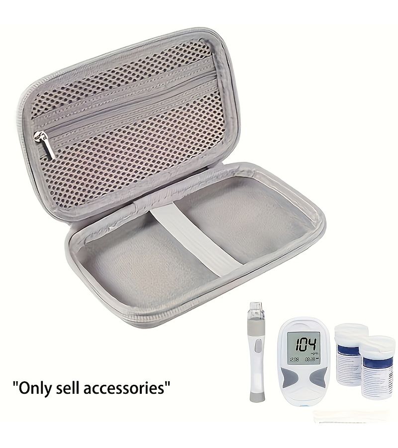 Diabetes Care Travel Storage Bag Gray Storage Case Only For Blood Glucose Testing Kits And Diabetes Supply Organizer - Image 2