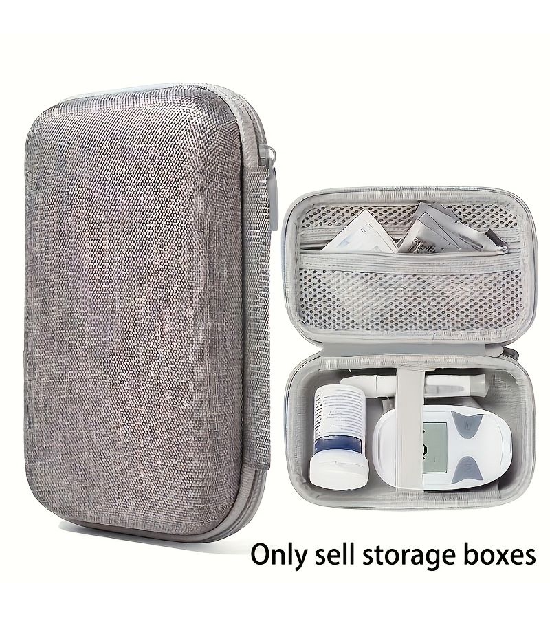 Diabetes Care Travel Storage Bag Gray Storage Case Only For Blood Glucose Testing Kits And Diabetes Supply Organizer - Image 1