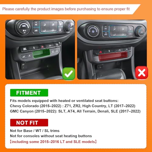 TACOBRO Center Console Hidden Drawer Organizer Compatible with 2015–2022 Chevy Colorado & GMC Canyon with Heated Seat Buttons, Secret Cubby Storage Tray Coin Holder Interior Accessories - Image 2