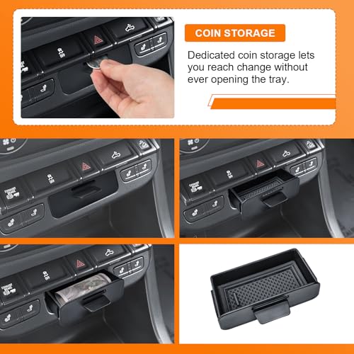 TACOBRO Center Console Hidden Drawer Organizer Compatible with 2015–2022 Chevy Colorado & GMC Canyon with Heated Seat Buttons, Secret Cubby Storage Tray Coin Holder Interior Accessories - Image 3