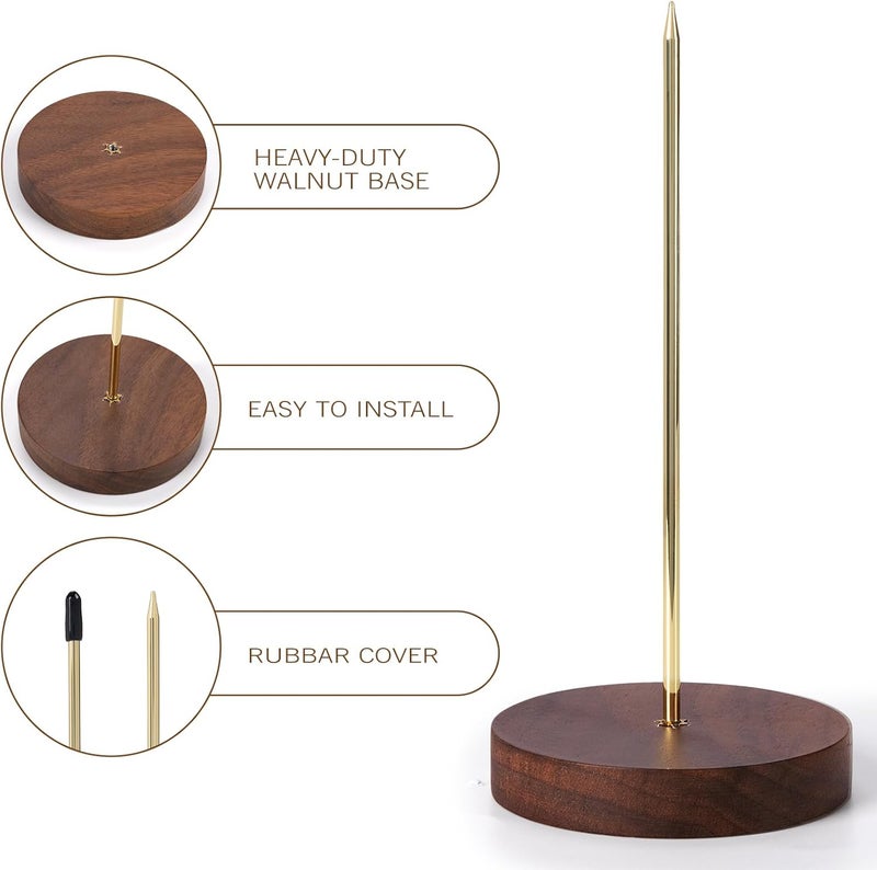 Giftormous Ticket Stabber Receipt Spike for Restaurant - Giftormous 2 PCS Receipt Holder Bill Fork with Heavy-Duty Wooden Base, Check Spindle for Kitchen Office - Image 5