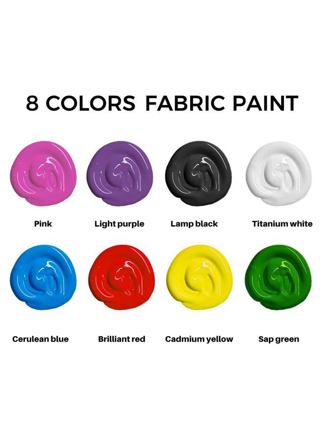 Artecho Fabric Dye 8 Colours, 20 ml / 0.7 oz Fabric Paint for Clothing, Permanent, Furniture Upholstery - Image 3