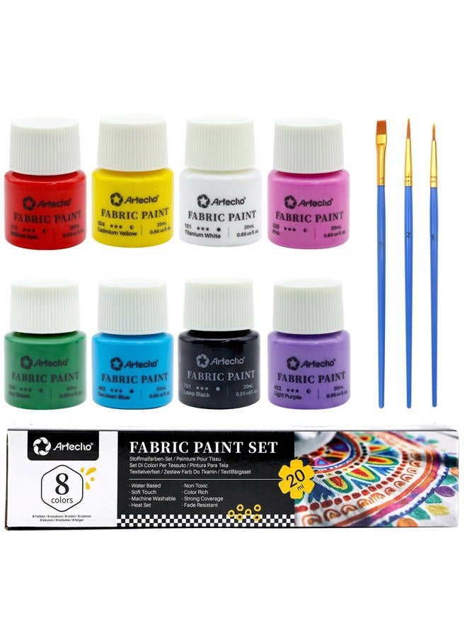 Artecho Fabric Dye 8 Colours, 20 ml / 0.7 oz Fabric Paint for Clothing, Permanent, Furniture Upholstery - Image 2