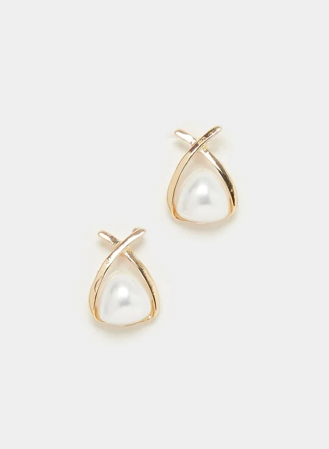Styli Stud Faux Pearl Earrings