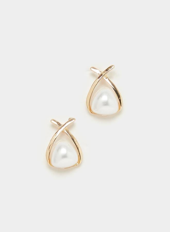 ستايلي أقراط لؤلؤ صناعي مرصعة - Image 1