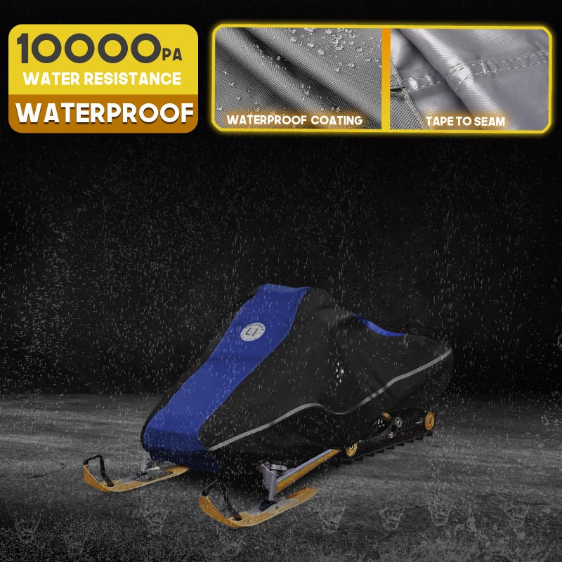LI LIBZAKI LIBZAKI Snowmobile Cover Waterproof Sled Ski Cover 600D Heavy Duty Oxford Fabric Freeze-Resistant Down to -40Â°F Compatible with Polaris,Ski-Doo,Arctic Cat,Yamaha,Lynx,Camso,CFMOTO 116"-125" Gray - Image 3