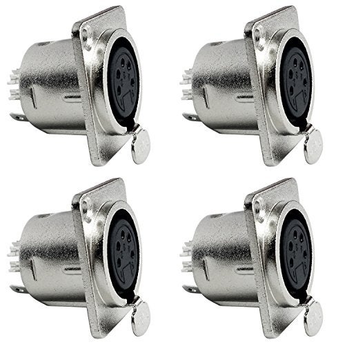 CESS 5 Pin XLR Female Socket Connector Panel/Chassis Mount (4 Pack) - Image 3