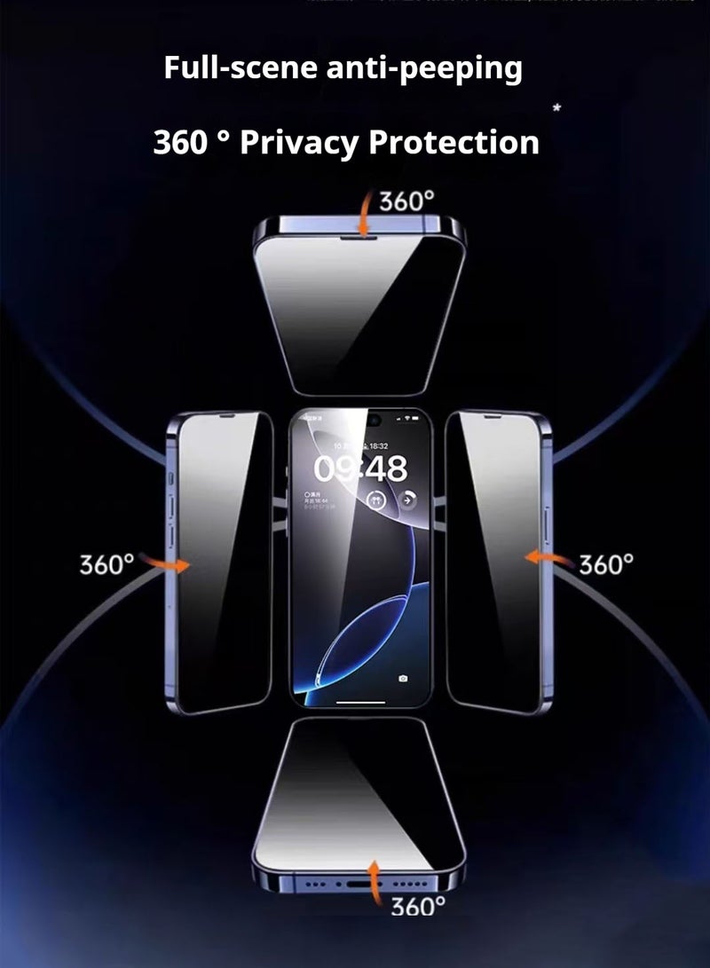 لهاتف IPhone 16 Pro Max، زجاج مقسى للخصوصية، تغطية كاملة 9H مضادة للخدش - Image 2