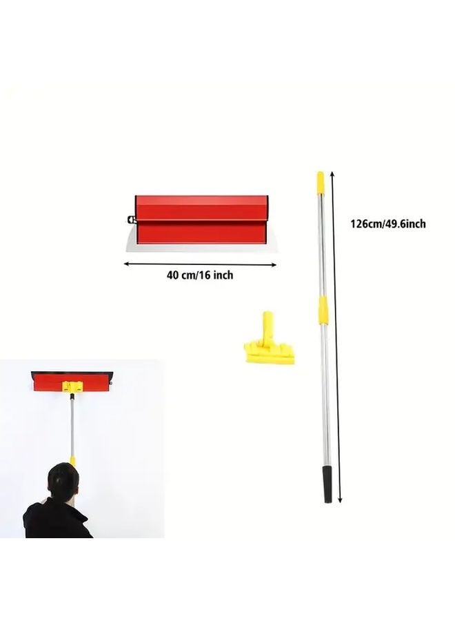Stainless Steel Wall and Ceiling Leveling Tool 80cm 32in Manual Scraper with Red Handle - Image 5