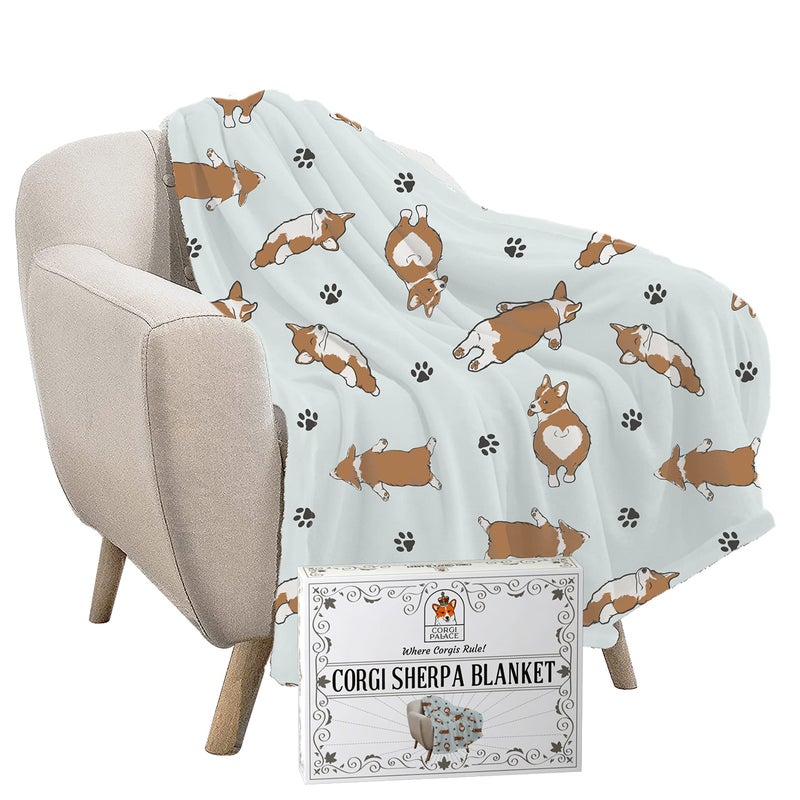 Corgi Sherpa Blanket  Cuddle Corgis  Soft Throw Blanket for Corgi Lovers  Gifts and Decor