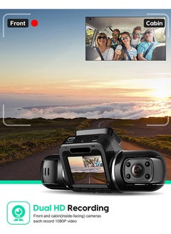 مي فازا 1080P DVR dashcam الأمامية والمدمج في الجانب الأيسر والأيمن كاميرا ثلاثية سيارة dashcam 2 بوصة شاشة IPS dashcam المدمج في واي فاي 64G الاستشعار وقوف السيارات رصد حلقة تسجيل  - Image 3