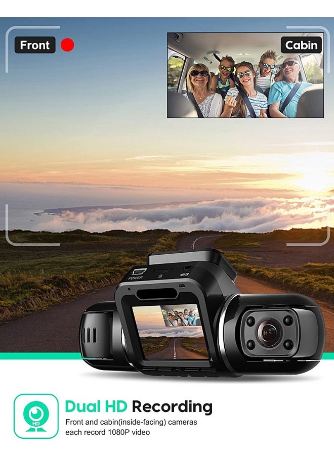 مي فازا - 1080P DVR dashcam الأمامية والمدمج في الجانب الأيسر والأيمن كاميرا ثلاثية سيارة dashcam 2 بوصة شاشة IPS dashcam المدمج في واي فاي 64G الاستشعار وقوف السيارات رصد حلقة تسجيل - Image 1