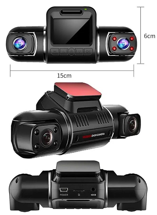 مي فازا - 1080P DVR dashcam الأمامية والمدمج في الجانب الأيسر والأيمن كاميرا ثلاثية سيارة dashcam 2 بوصة شاشة IPS dashcam المدمج في واي فاي 64G الاستشعار وقوف السيارات رصد حلقة تسجيل - Image 1