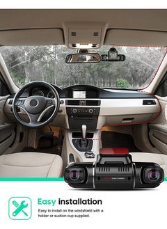 مي فازا 1080P DVR dashcam الأمامية والمدمج في الجانب الأيسر والأيمن كاميرا ثلاثية سيارة dashcam 2 بوصة شاشة IPS dashcam المدمج في واي فاي 64G الاستشعار وقوف السيارات رصد حلقة تسجيل  - Image 4