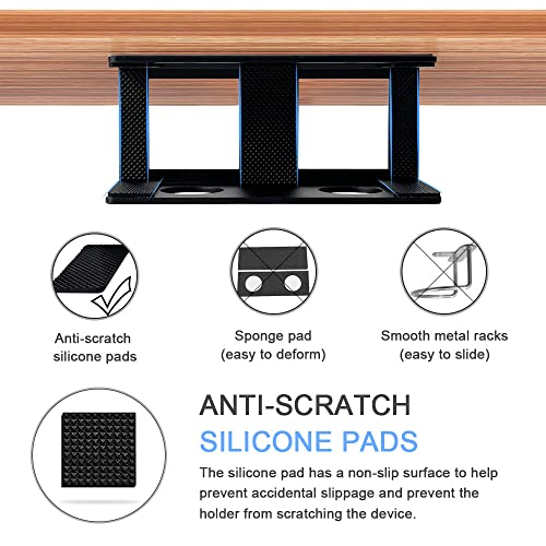 IFCASE Under Desk Laptop Mount, Metal Under Desk Shelf Holder for Laptop, Mac mini, MacBook, Keyboard with Anti-Scratch Silicone (Black) - Image 4