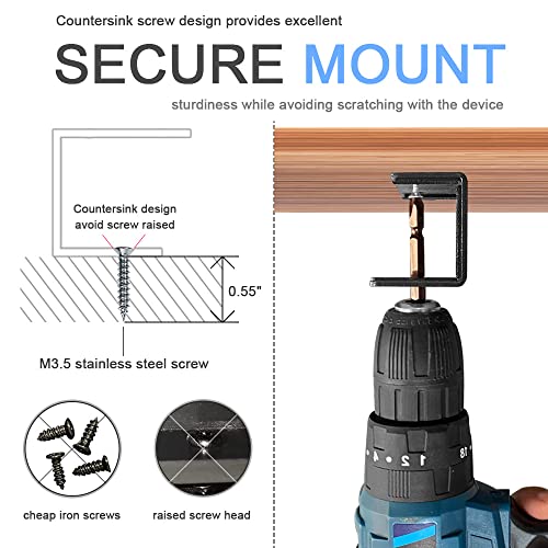 IFCASE Under Desk Laptop Mount, Metal Under Desk Shelf Holder for Laptop, Mac mini, MacBook, Keyboard with Anti-Scratch Silicone (Black) - Image 3