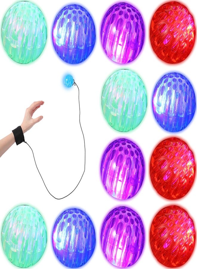 Jerify Wrist Balls on a String with Elastic String Return Ball Bulk Flashing Wristband Toys LED Birthday Party Favors for Birthday Halloween Christmas (24 Pieces) - Image 1