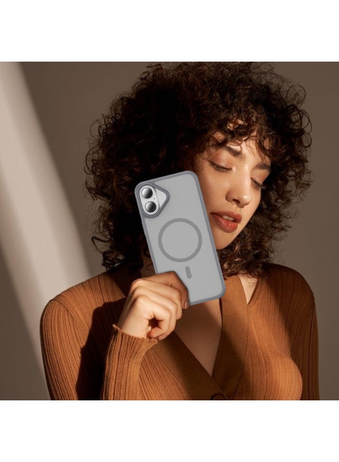 جراب iPhone 17 MagSafe، غطاء مغناطيسي رمادي غير لامع شفاف، مصد TPU نحيف مقاوم للصدمات، ظهر مصقول مضاد لبصمات الأصابع، حواف مرتفعة للكاميرا والشاشة، فتحات دقيقة، متوافق مع الشحن اللاسلكي - Image 4