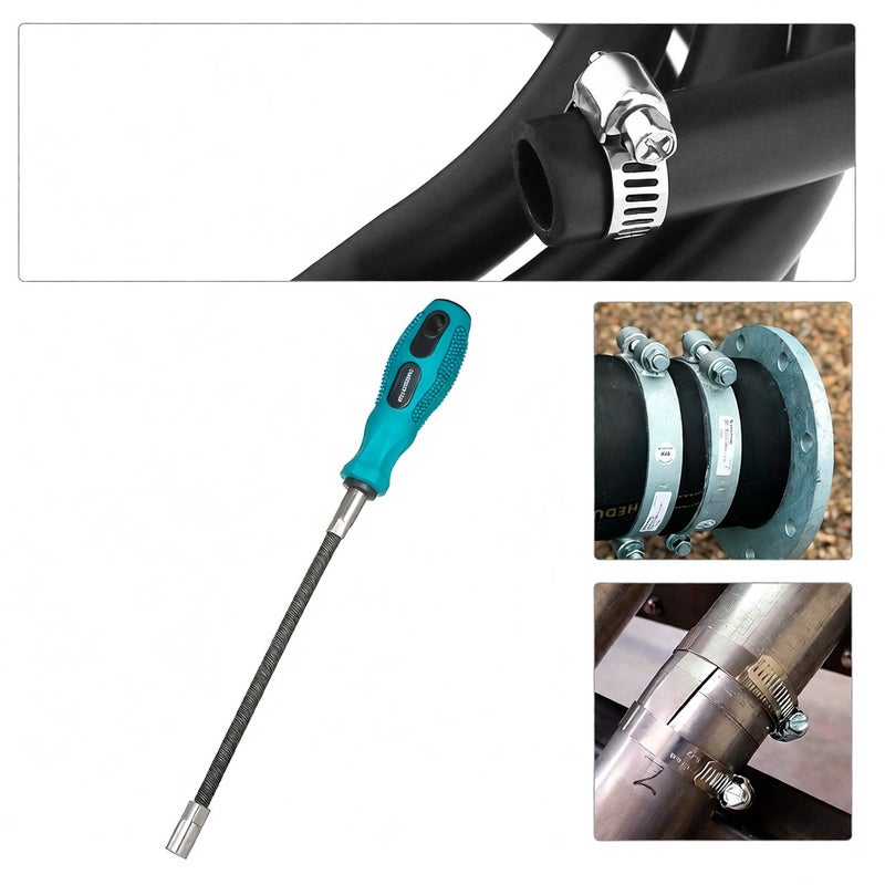 Flexible Hose Clamp Driver 7mm Metric Nut Driver Non-Slip Flex Socket Wrench Automotive Replacement Clamp Tool for Marine Auto - Image 5
