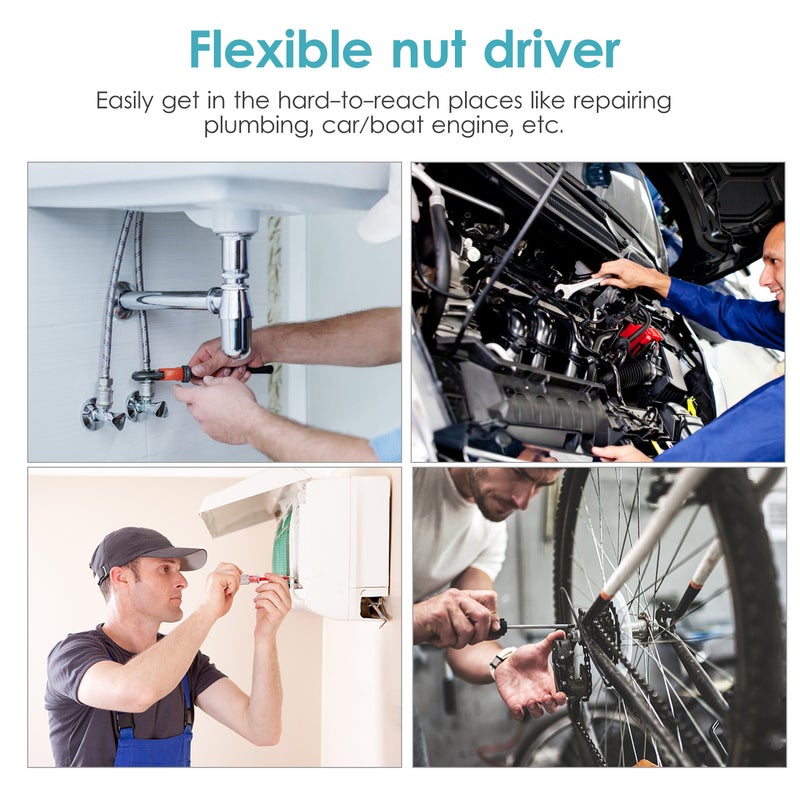 Flexible Hose Clamp Driver 7mm Metric Nut Driver Non-Slip Flex Socket Wrench Automotive Replacement Clamp Tool for Marine Auto - Image 2