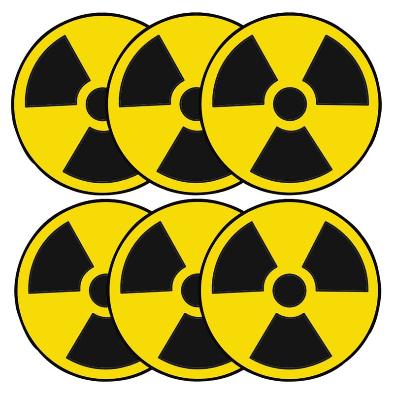 Haobase 6 Pcs Radiation Nuclear Symbol Danger Safety Warning Sign Stickers - Self Adhesive Vinyl - 8 cm x 8 cm - Image 5