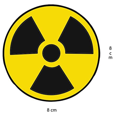 Haobase 6 Pcs Radiation Nuclear Symbol Danger Safety Warning Sign Stickers - Self Adhesive Vinyl - 8 cm x 8 cm - Image 2