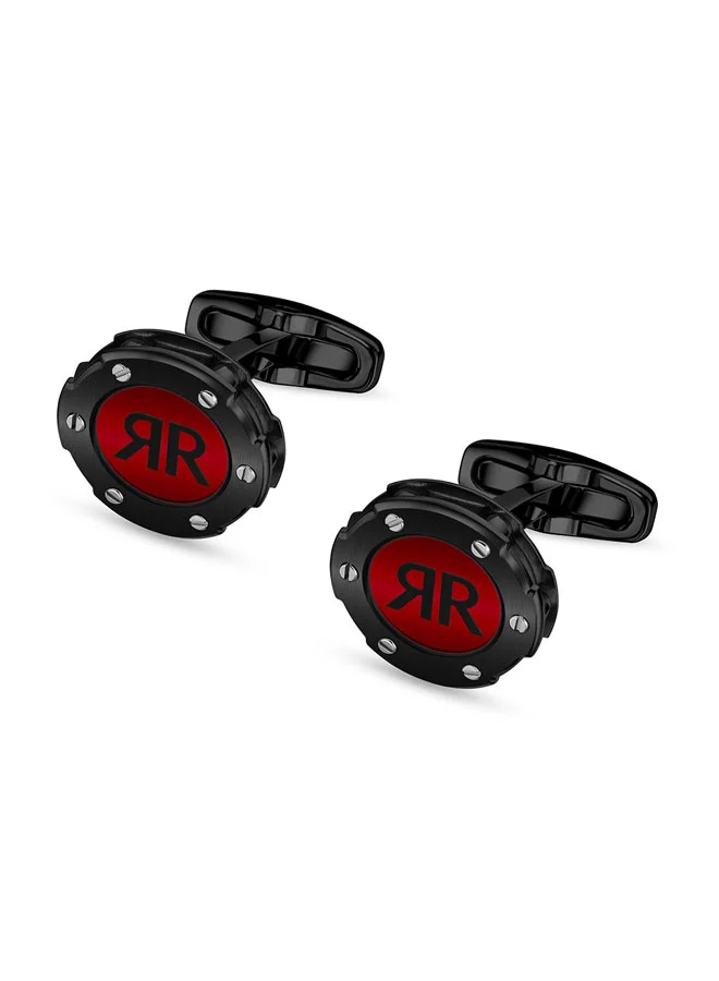 شيروتي 1881 Cuff 1 G Black Men's Cufflink â€“ Stylish and Refined Jewelry