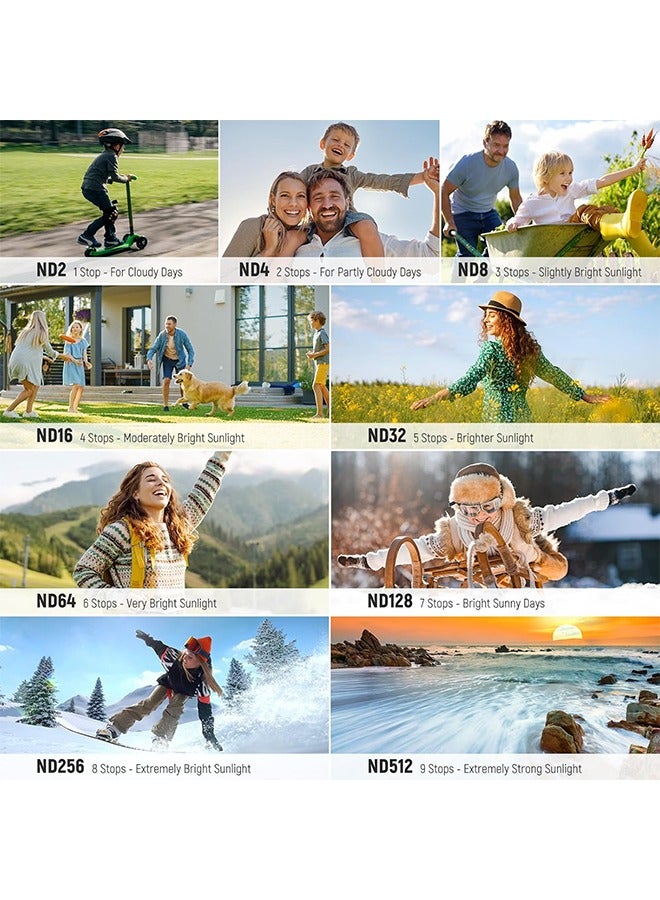 NEEWER Variable ND Filter Set Compatible with DJI Osmo Pocket 3 Creator Combo Accessories with 180° 0.75X Wide Angle Lens u0026 Screen Protectors, Variable ND2-32 + ND64-512 + CPL Filter, FL-B15 - Image 5