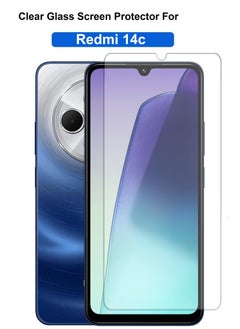 Redmi 14C Tempered Glass Screen Protector – High Transparency, Delicate Touch, Anti-Explosion, Smooth Arc Edges, Easy Installation-Clear