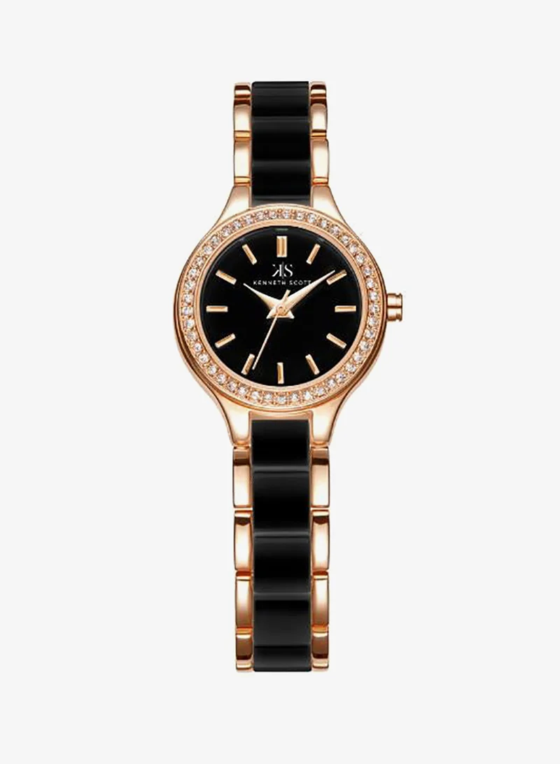 Kenneth Scott Black Women's Alloy+ceramic Analog Watch K23509-KCBB - 26 mm for Women | Best Price UAE