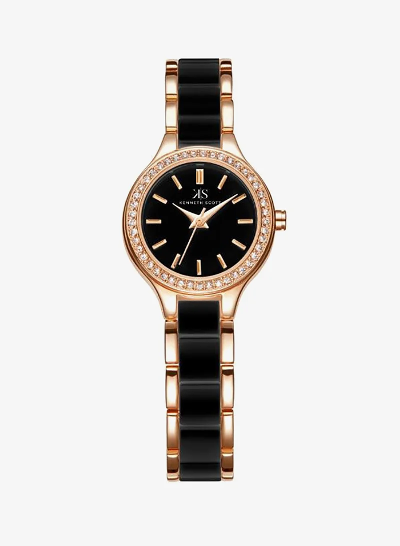 KENNETH SCOTT Women's Alloy+ceramic Analog Watch K23509-KCBB - 26 mm