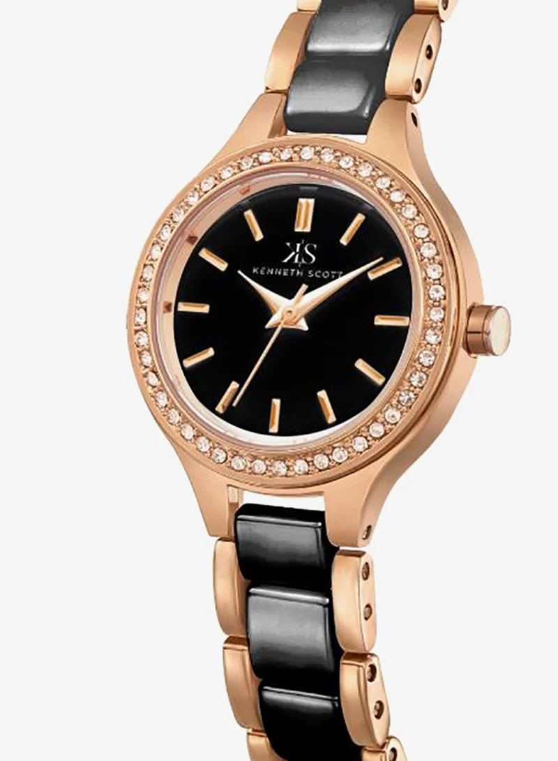 Kenneth Scott Black Women's Alloy+ceramic Analog Watch K23509-KCBB - 26 mm for Women | Best Price UAE