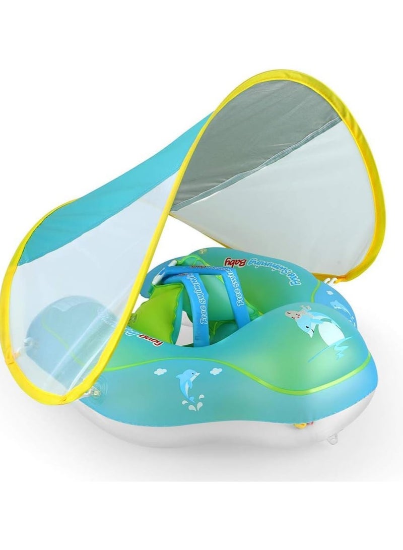 Inflatable Baby Pool Float - Sunshade, Secure Seat, Toddler Swimming Ring - Image 2