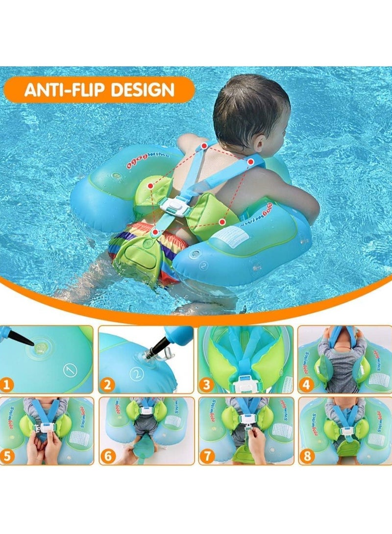 Inflatable Baby Pool Float - Sunshade, Secure Seat, Toddler Swimming Ring - Image 4