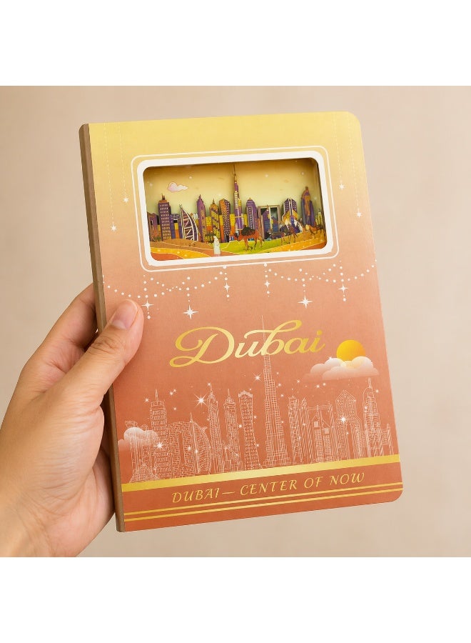 Dubai Skyline 3D Papercut Notebook – Camel Desert Scene – UAE Souvenir Gift - Image 2