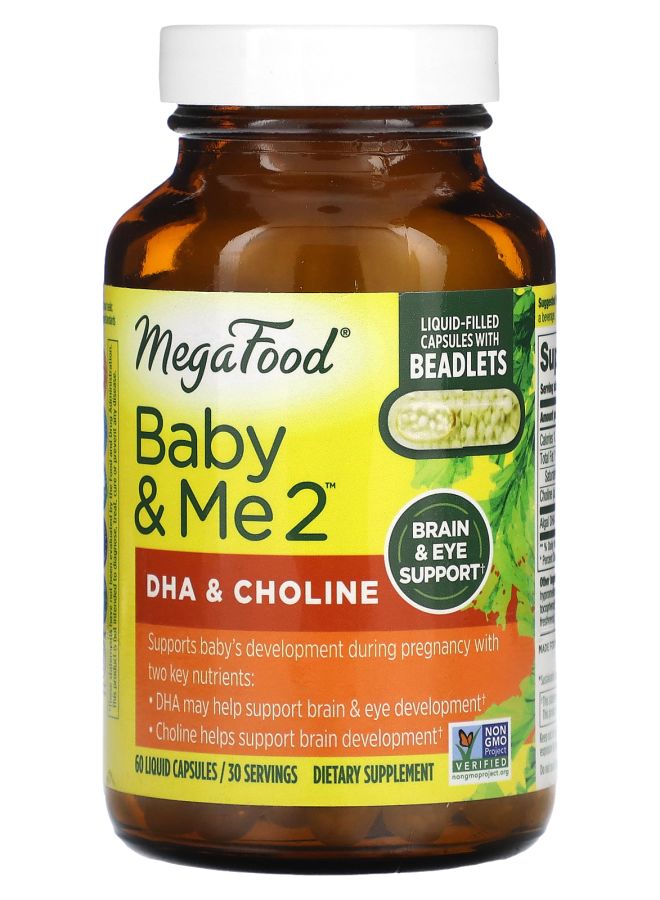 MegaFood Baby & Me 2 DHA & Choline 60 Liquid Capsules - Image 1