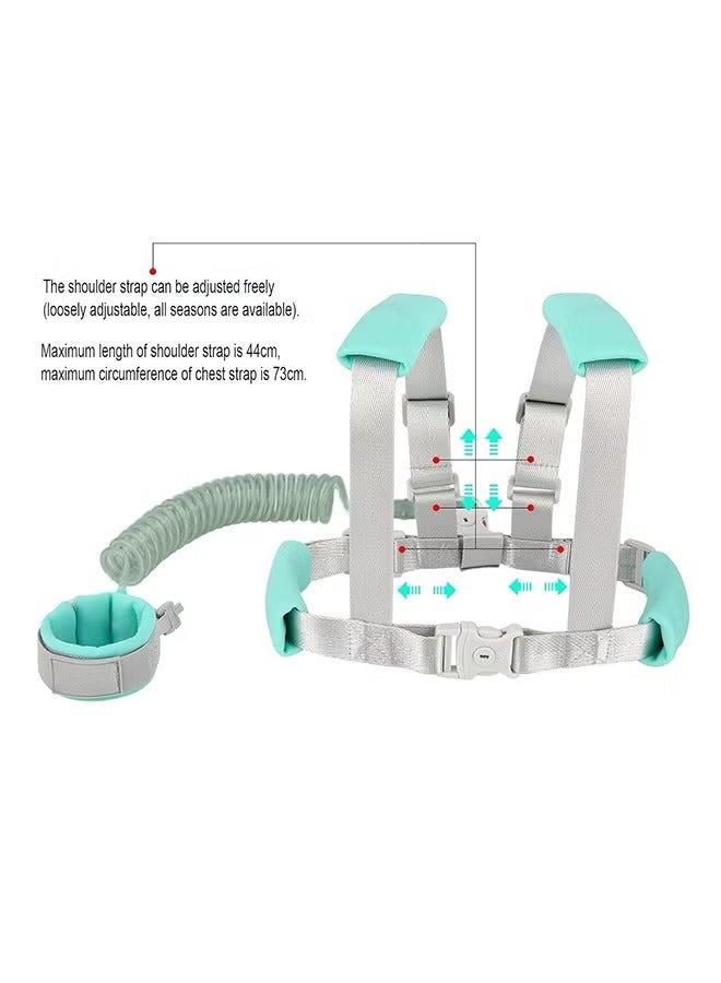 أفضل ذروة حبل جر للأطفال 2 في 1، حزام معصم مضاد للضياع، مناسب لحمل الأطفال الصغار، حبل جر للأطفال، حبل جر للأطفال الصغار، حزام معصم (أخضر 2.5 متر) - Image 4