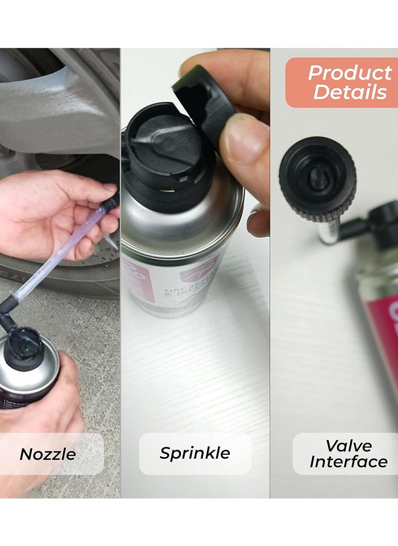 FLAMINGO Flamingo Tire Inflator & Tyre Sealant 450ml One Step Procedure Tyre Repair Kit for Cars, Motorcycles, and Electrical Bicycles| Emergency Tyre Puncture Repair | Tubeless Tyre 450ml  - Image 3