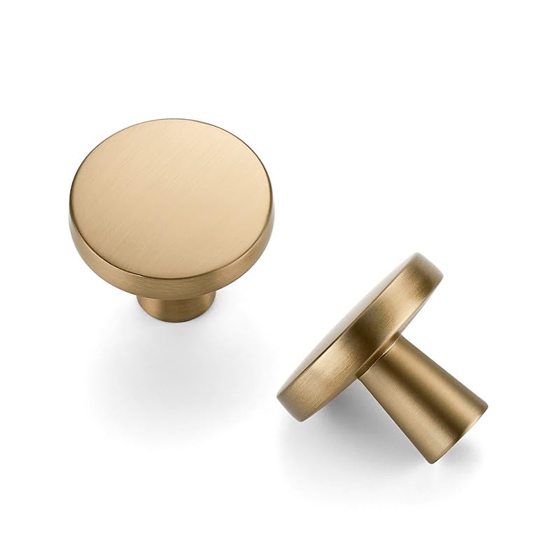 HOME EDIT 10 Pack Champagne Bronze Cabinet Knobs Zinc Round Knobs for Kitchen, Bathroom, Closet, and Dresser - Image 1