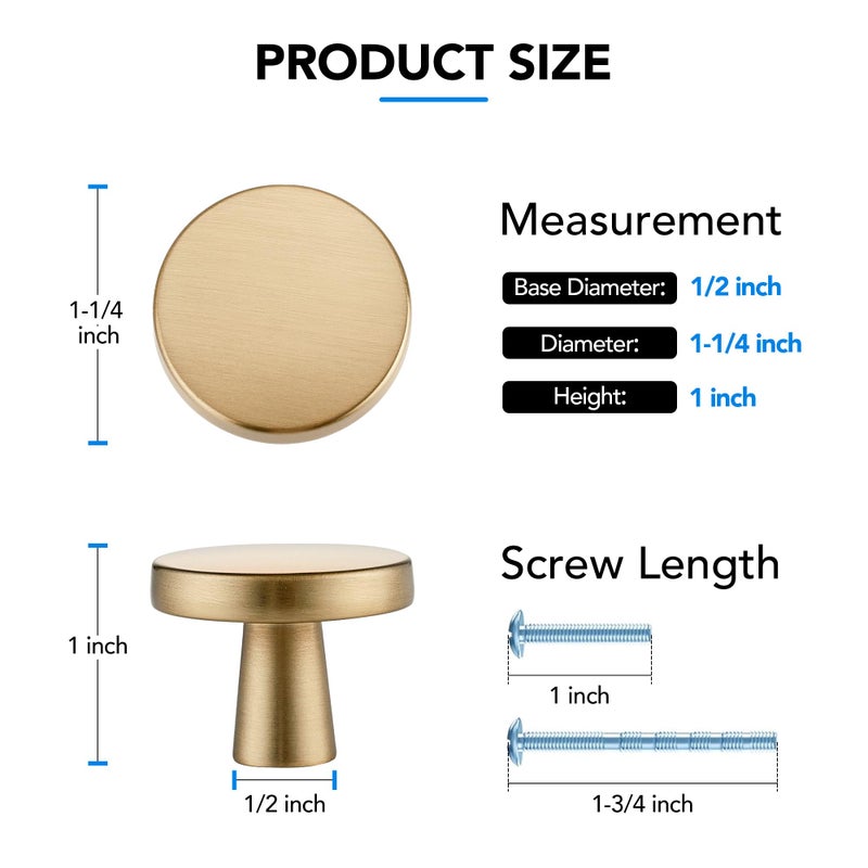 HOME EDIT 10 Pack Champagne Bronze Cabinet Knobs Zinc Round Knobs for Kitchen, Bathroom, Closet, and Dresser - Image 2