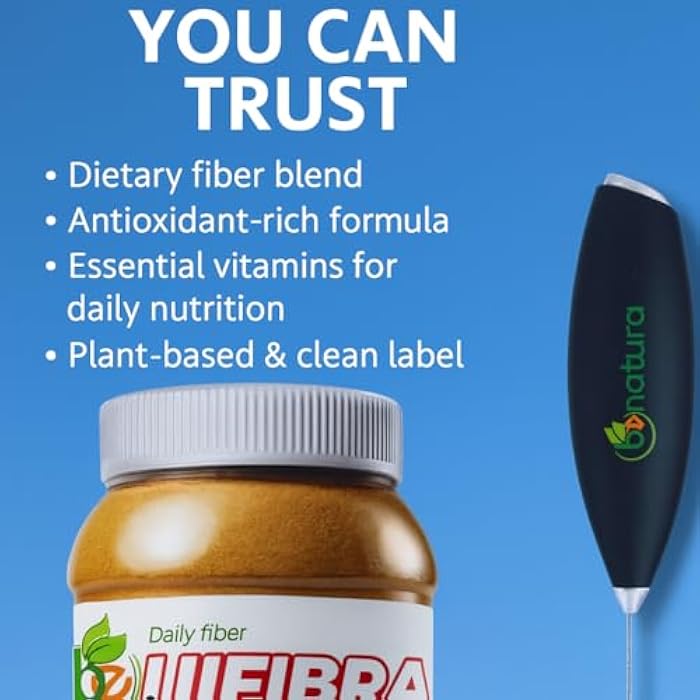 B-Experts BE Fibra–Premium Daily Fiber Supplement–10.5oz Drink Mix–Rich in Antioxidants & Vitamins A, B12,C & D, Supports Digestive Health & Detox,Plant-Based, Vegan, Non-GMO,Includes Drink Mixer by BexpertsUSA - Image 3